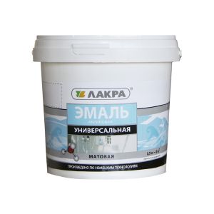 Эмаль акриловая универсальная Лакра Белая матовая 0,9 кг, Л-С