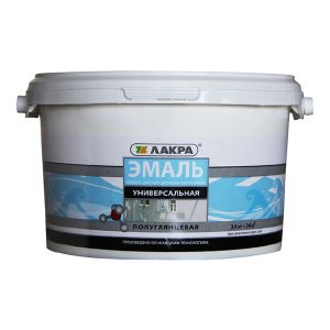 Эмаль акриловая универсальная Лакра Белая полуглянцевая 2,4 кг, Л-С