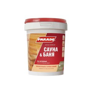 Лак для саун акриловый PARADE L30 Сауна & Баня п/матов 0,9 л, Россия
