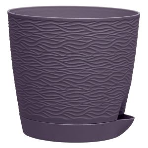 Горшок для цветов пластиковый, 1.5 л, 14 см, сливовый, Блюз, КШ-9041