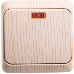 Выключатель 1-кл. о/у SE ЭТЮД  ДАЧА с подсвет. Сосна ВА10-005D