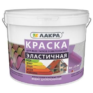 Краска эластичная для всех типов поверхностей ЛАКРА Зеленая 6 кг, Л-С