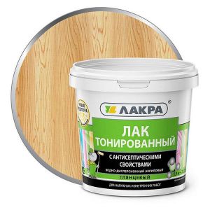 Лак в/д тонированный ЛАКРА 0,9 кг Бесцветный