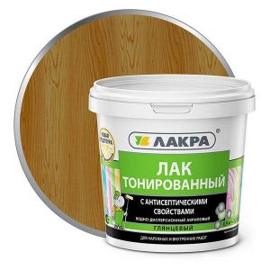 Лак в/д тонированный ЛАКРА 0,9 кг Дуб