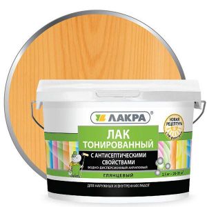 Лак в/д тонированный ЛАКРА 2,5 кг Орегон