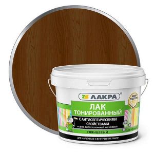 Лак в/д тонированный ЛАКРА 2,5 кг Орех