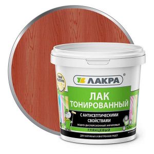 Лак в/д тонированный ЛАКРА 0,9 кг Рябина