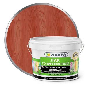 Лак в/д тонированный ЛАКРА 2,5 кг Рябина