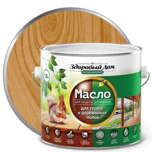 Масло для террас и деревянных полов ЗДОРОВЫЙ ДОМ орех 1,8 л