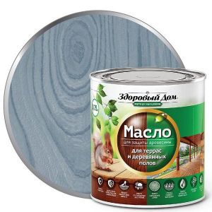 Масло для террас и деревянных полов ЗДОРОВЫЙ ДОМ серо-голубое 0,75 л