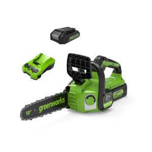 Пила цепная аккумуляторная Greenworks GD24CS30K2, 24v, 30 см, АКБ 2 А·ч и ЗУ