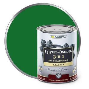 Грунт-эмаль 3 в 1 ЛАКРА Зелёный 0,8 кг