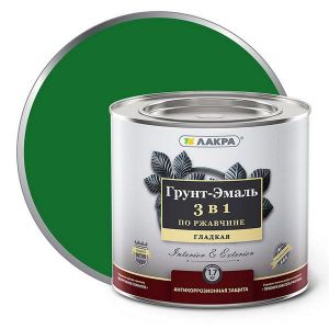 Грунт-эмаль 3 в 1 ЛАКРА Зелёный 1,7 кг