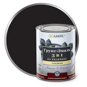 Грунт-эмаль 3 в 1 ЛАКРА Чёрный 0,8 кг