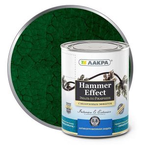 Эмаль с молотковым эффектом 3 в 1 ЛАКРА Зелёный 0,8 кг
