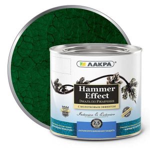 Эмаль с молотковым эффектом 3 в 1 ЛАКРА Зелёный 2,5 кг