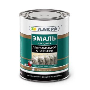 Эмаль алкидная для радиаторов ЛАКРА Белая полуматовая 0,9 кг