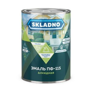 Эмаль ПФ-115 Skladno, алкидная, глянцевая, 0,8 кг, зеленая