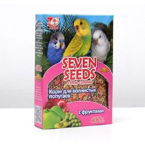 Корм Seven Seeds Special для волнистых попугаев, с фруктами, 400 г