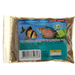 Корм-мини повседневный для мелких и средних аквариумных рыб, 15гр