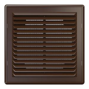 Решетка вентиляционная разъемная с сеткой 150 х150 мм Коричневый 1515Р