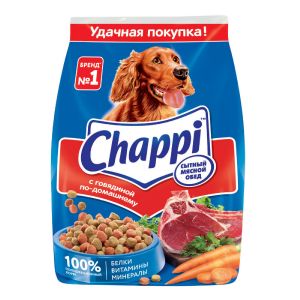 Сухой корм для собак Chappi Сытный мясной обед с говядиной по-домашнему, 600 г