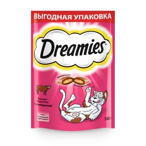 Лакомые подушечки для кошек Dreamies с говядиной 140 г