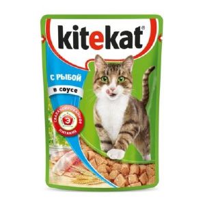 Влажный корм KiteKat для кошек, рыба в соусе, пауч, 85 г