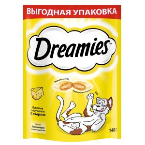 Лакомые подушечки для кошек Dreamies с сыром 140 г