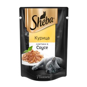 Влажный корм для кошек SHEBA курица ломтики в соусе, пауч, 75 г