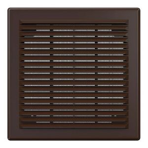 Решетка вентиляционная разъемная с сеткой 208 х208 мм Коричневый 2121Р