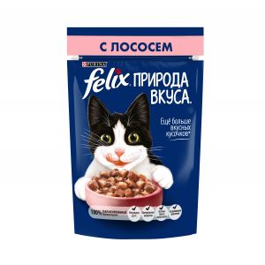 Влажный корм для кошек FELIX Природа вкуса с лососем, пауч, 75/85 г