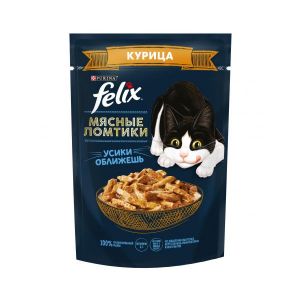 Влажный корм для кошек FELIX Мясные ломтики с курицей, пауч, 75 г