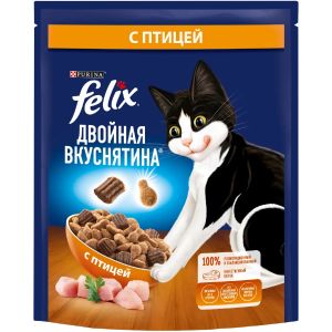 Сухой корм для кошек FELIX Двойная вкуснятина с птицей 200 г