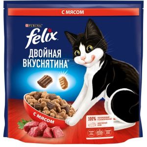 Сухой корм для кошек FELIX Двойная вкуснятина с мясом 1,3 кг