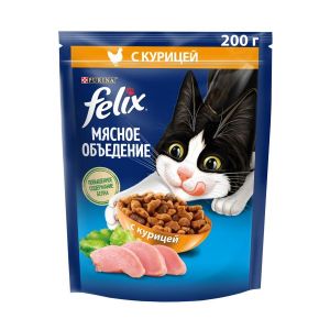 Сухой корм для кошек FELIX Мясное объедение с курицей 200 г