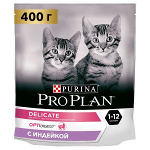 Сухой корм для котят PRO PLAN Delicate Junior с чувствительным пищеварением, индейка 400 г