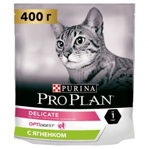 Сухой корм для кошек с чувств.пищеварением PRO PLAN Delicate с комплексом OPTIDIGEST ягненок 400 г