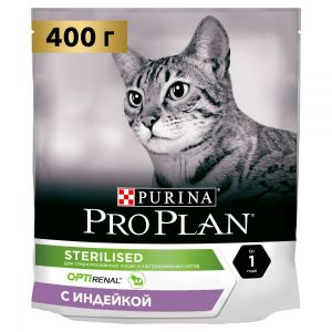 Сухой корм для стерилизованных кошек ProPlan Индейка 400 г