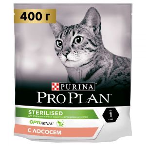 Сухой корм для стерилизованных кошек PRO PLAN Sterilised с комплексом OPTIRENAL лосось 400 г