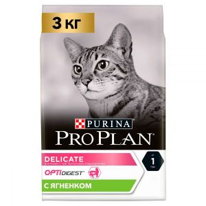 Сухой корм для кошек с чувств.пищеварением PRO PLAN Delicate с комплексом OPTIDIGEST ягненок 3 кг