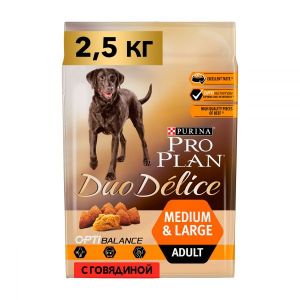 Сухой корм для собак крупных пород PRO PLAN Duo Delice Adult говядина с рисом 2,5 кг