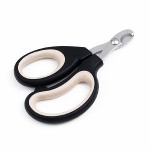 Ножницы-когтерезы «Пижон» Premium с эргономичной ручкой, отверстие 8 мм, чёрно-бежевые