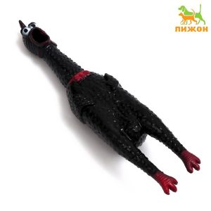 Игрушка пищащая «Задумчивая курица» для собак, 28 см, чёрная