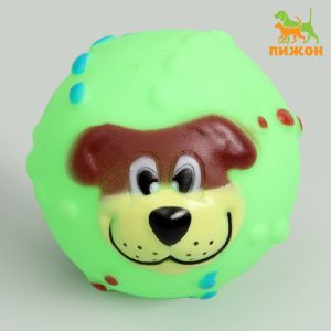 Игрушка пищащая «Мяч Джим»для собак, 6 см, зелёная