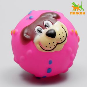Игрушка пищащая «Мяч Джим»для собак, 6 см, розовая