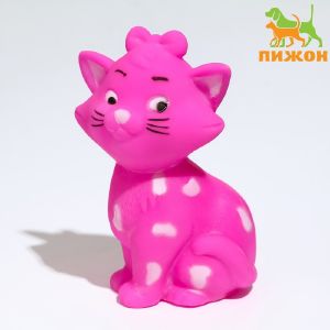 Игрушка пищащая «Кошечка» для собак, 10 см, розовая   7442172