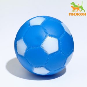 Игрушка пищащая «Мяч Футбол» для собак, 6,2 см, синяя