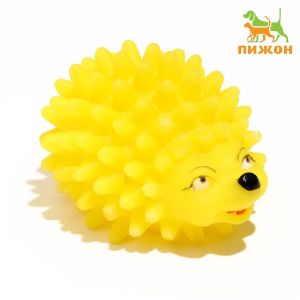 Игрушка пищащая «Ёжик» мини для собак, 5 см, жёлтая