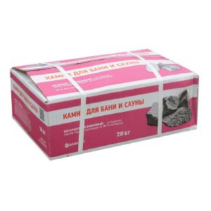 Камень для сауны КВАРЦИТ Малиновый колотый 20 кг Коробка